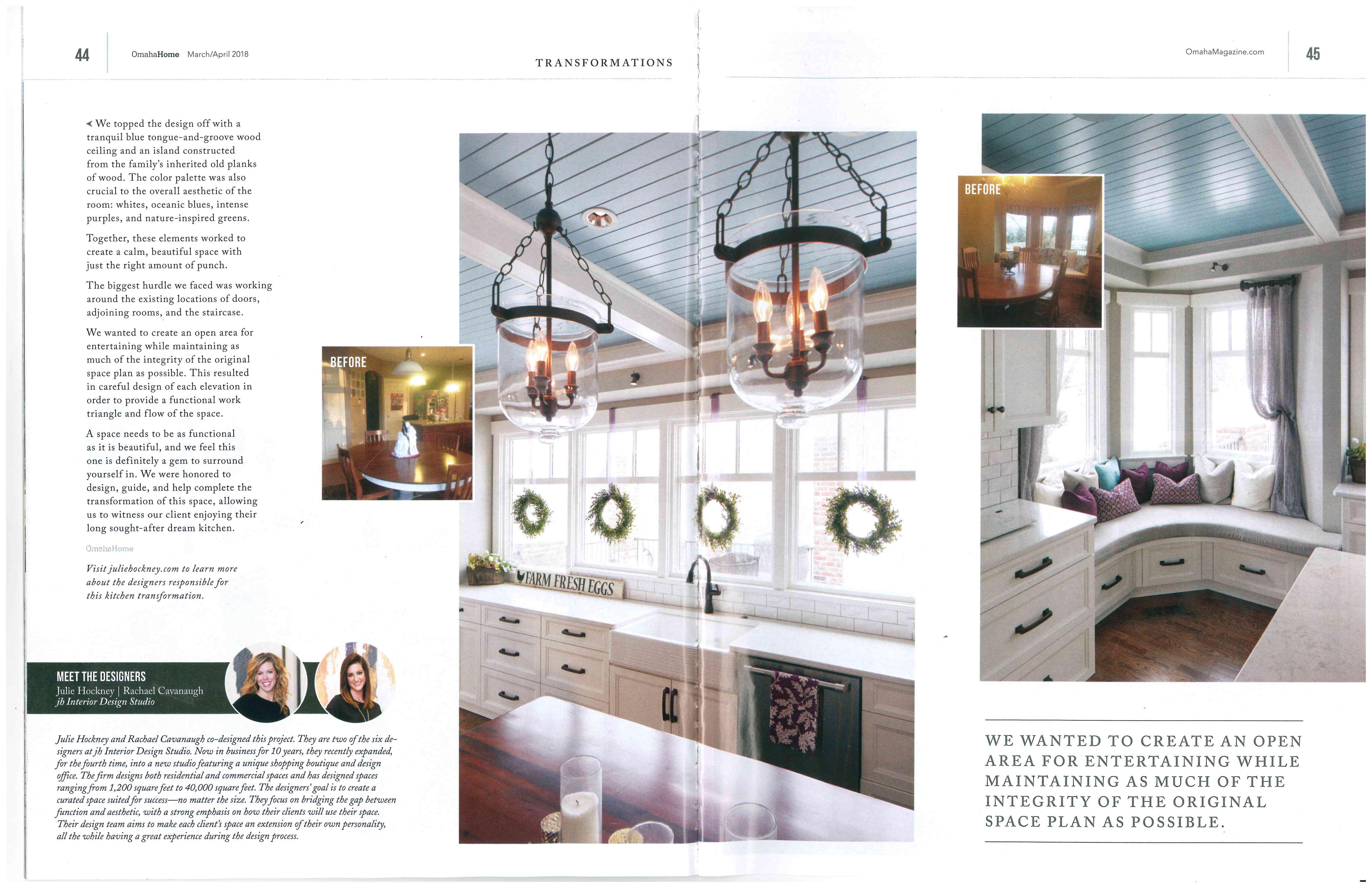jh Interior Design featured in Omaha Home Magazine