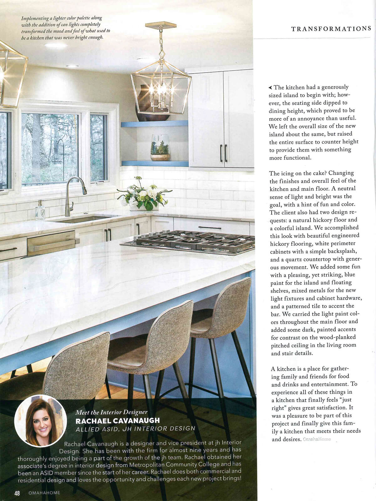 jh Interior Design featured in Omaha Home Magazine